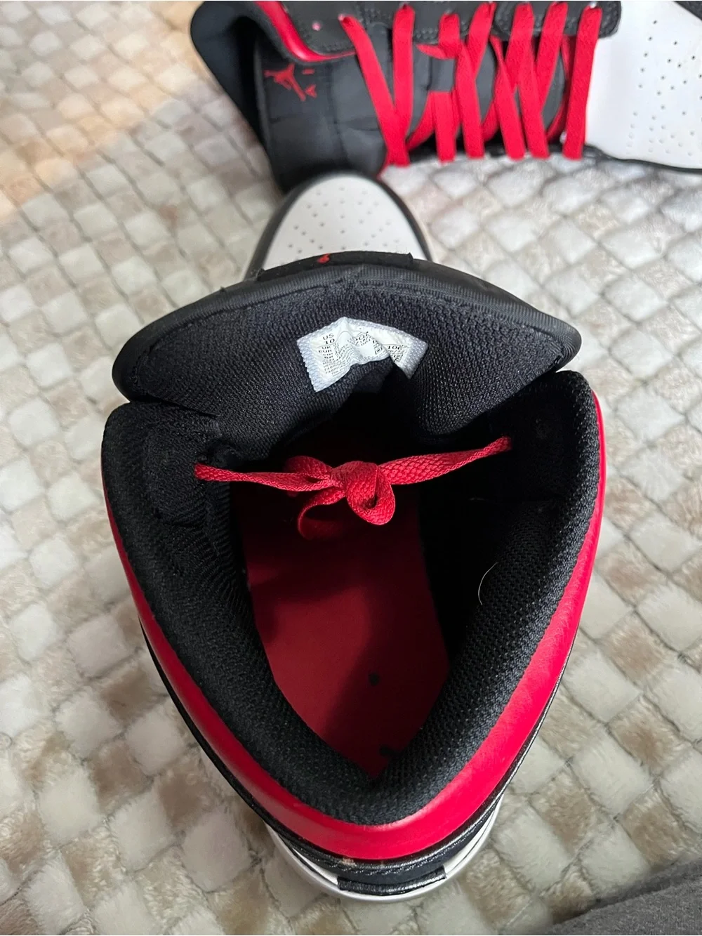 Jordan Men's High Top Sneakers - Black White Red
